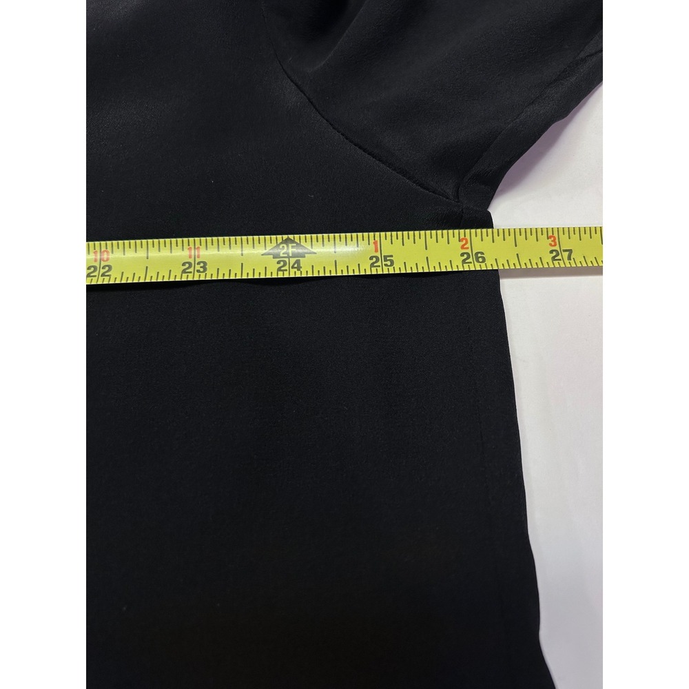 TWP Midnight Satin Sheets Blouse Black 100% Silk Oversized Button Down XS/S - Picture 13 of 15